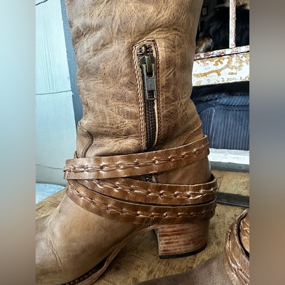 FREEBIRD by Steven FB-Canon Tan Leather Knee-High Boots Size 8 Custom Shoe Tree - Picture 11 of 14